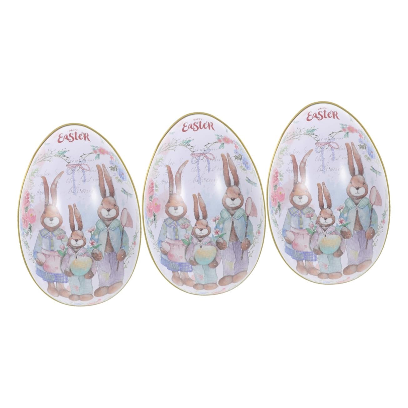 Boîte En Fer Blanc œuf De Pâques - Récipient à Bonbons Vintage Décoratif Remplissable