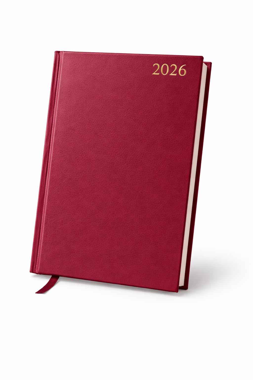 Top Sale 2026 A4 Diary Day Per Page – Large Hardcover Daily Planner with UK Bank Holidays, Monthly and Yearly Overview, Ribbon Marker – Professional Office Appointment Book Maroon — image 1