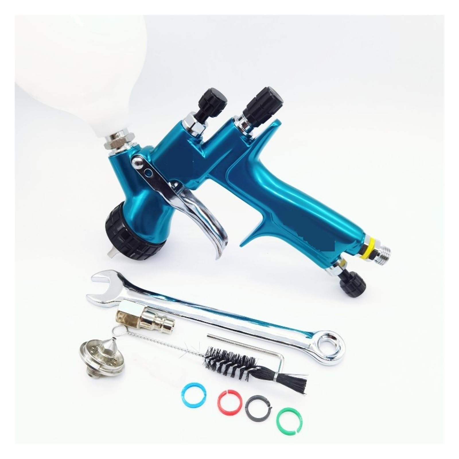 Pistolety Natryskowe 1,3 Mm Z Dyszą,5 Pistolet Na Sprężone Powietrze Powierzchnia Samochodu Narzędzia Do Malowania Lakier Natryskowy Pneumatyczne Aerograf(Blue)