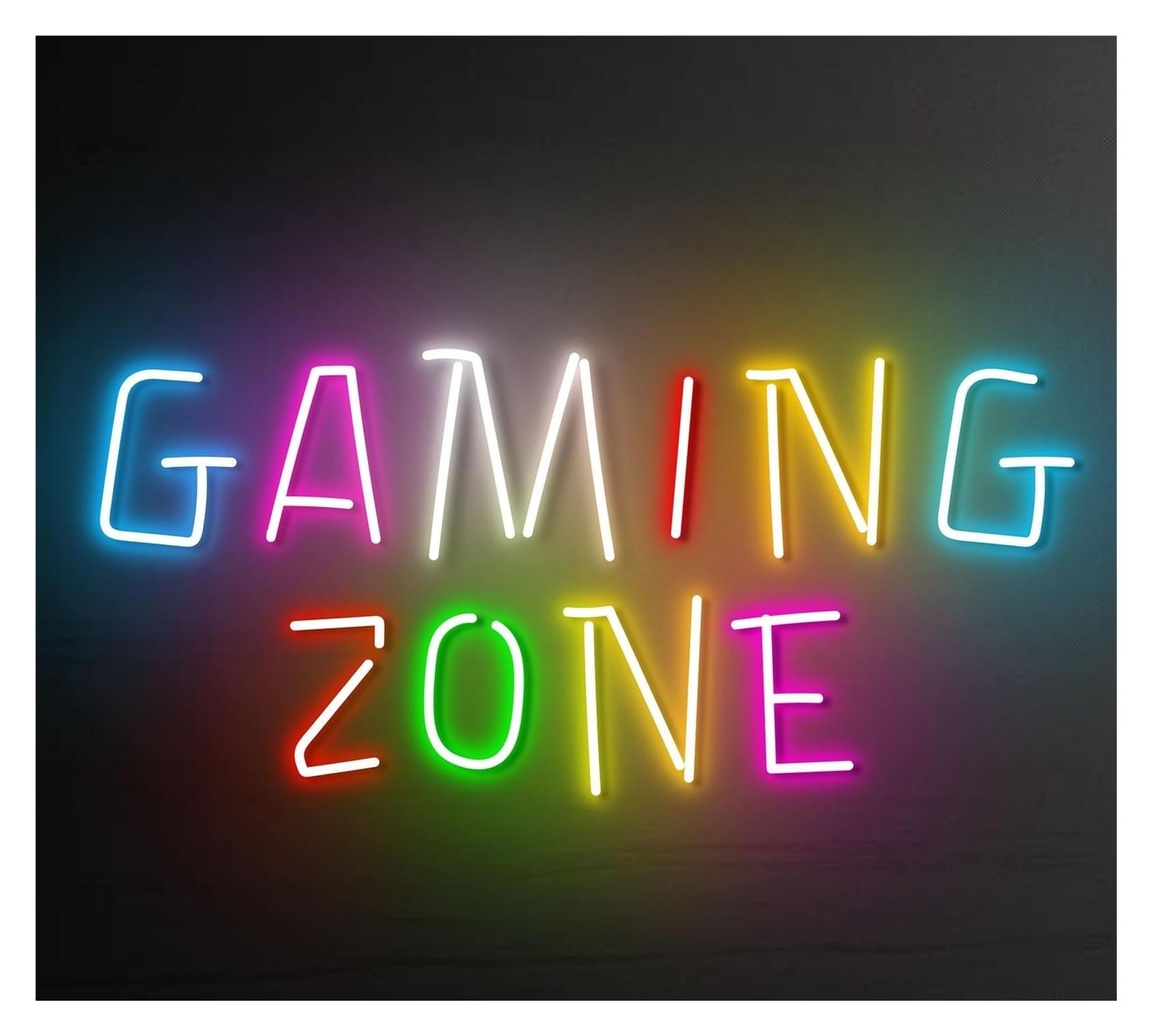 Décor Mural Lumière Enseigne Au Néon Gaming Zone avec Éclairage LED, Décoration Murale Pour Salle De Jeux, Chambre, Bar, Salon, Fête D'anniversaire, 50cm