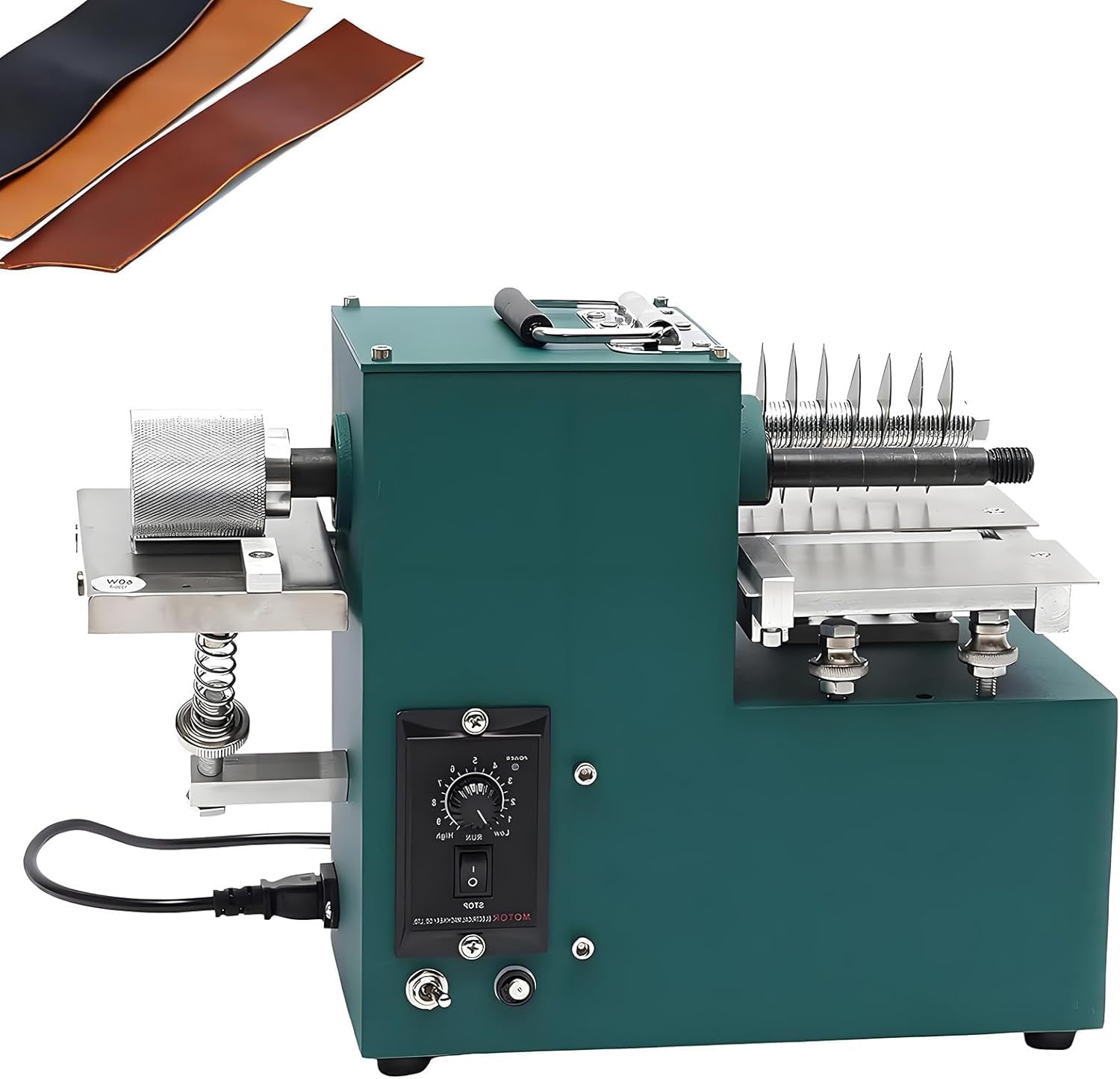 MYUYEE Adjustable Dual Heads Electric Leather Cutter, 60W Speed Control, Cuts 2-86mm Strips for DIY Bags, Shoes & Crafts, Precision Leather Splitter & Skiver
