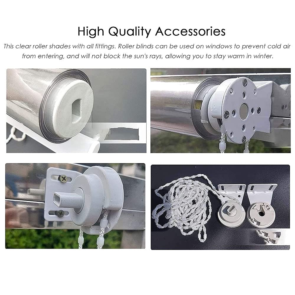 FUFU Stores enrouleurs Rideaux D'électricité Multi-taille, Stores De Serrage, Pvc Stores À Rouleaux Transparents, Adaptés À La Maison Et Au Bureau, Facile À Installer