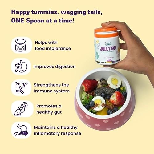 Miniatura 3 de Unleash Wellness Jolly - Suplemento prebiótico y probiótico para perros y gatos, soporte para diarrea y intestinal, digestión mejorada, inmunidad,