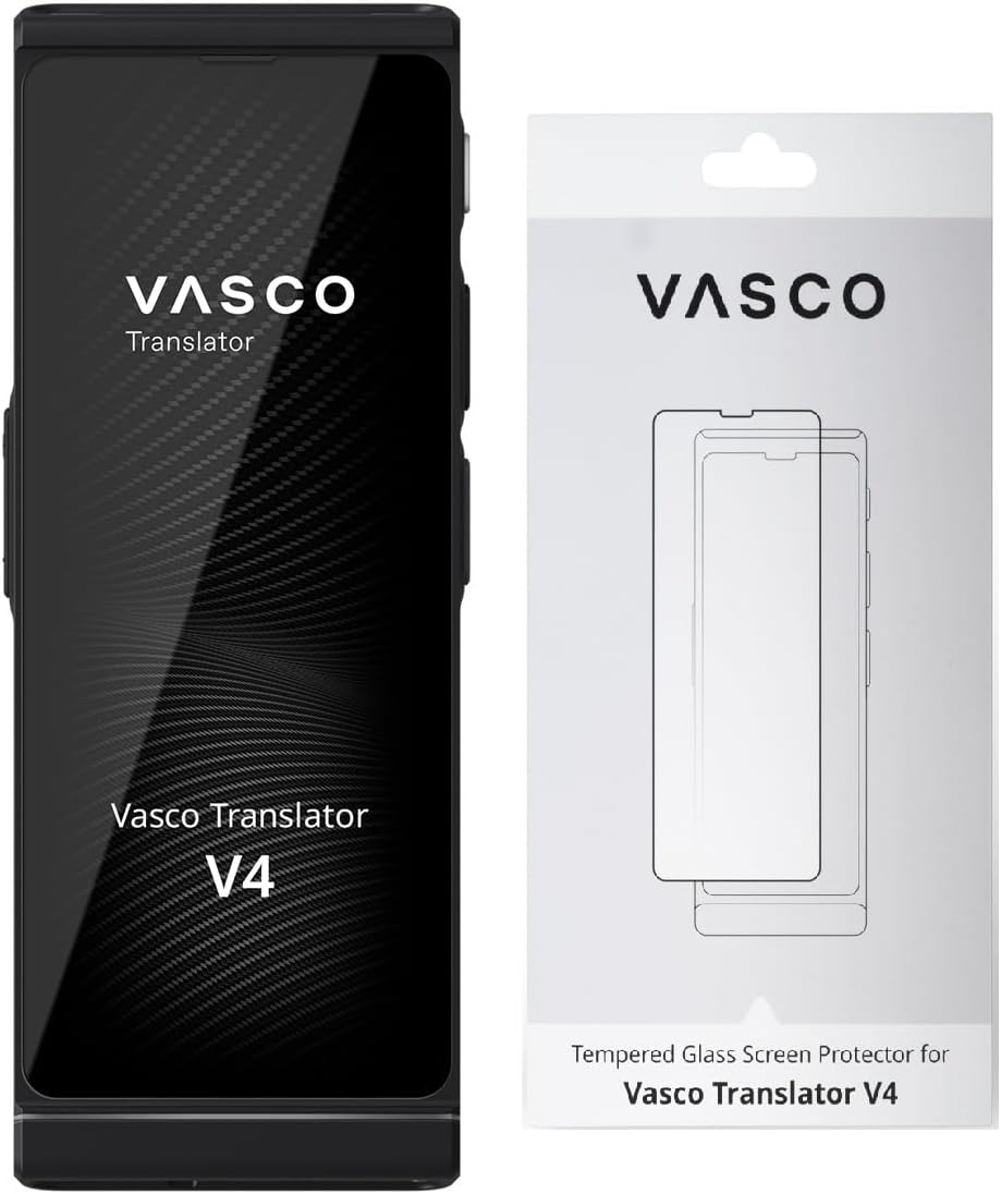 Vasco V4 Language Translator Device with Free Lifetime Internet in Almost 200 Countries + Vasco Tempered Glass Screen Protector