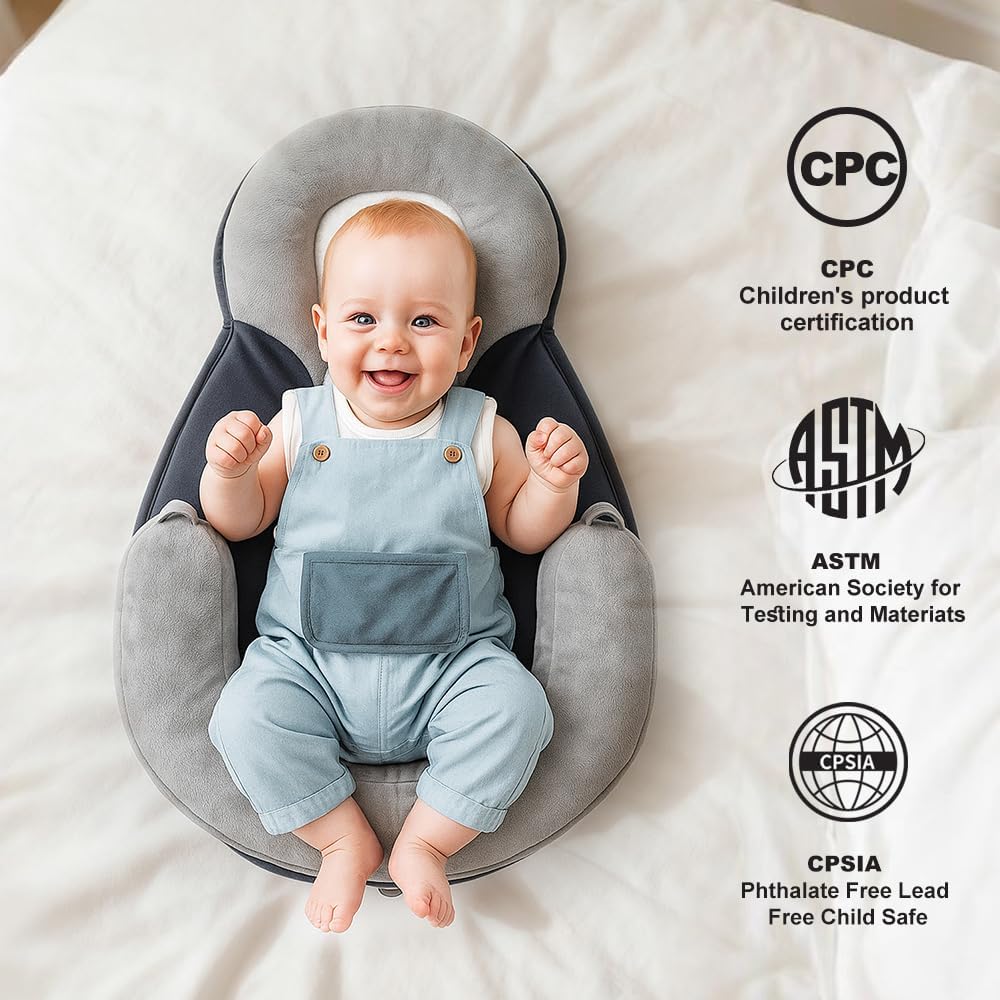 Baby Feeding Pillow, Anti Overflow Breast Feeding Pillow, Baby Lounger & Tummy Time Mat, Detachable Design - Image 5