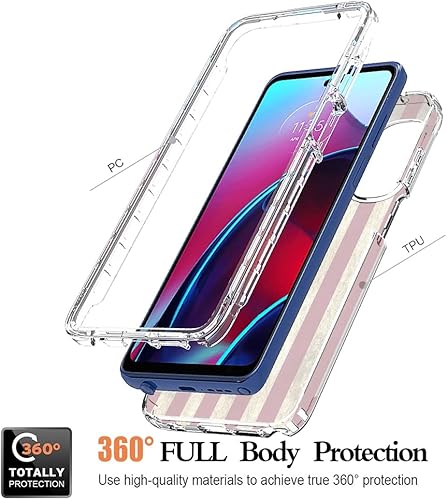 Miniatura 3 de Yodueiv Funda para Moto G Stylus 2022 4G, XT2211 con protector de pantalla de vidrio templado, funda protectora de cuerpo completo con bonito patrón
