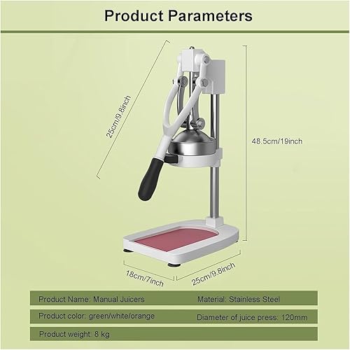 Miniatura 7 de Exprimidor de cítricos de hierro fundido, máquina de exprimidor de prensa manual, exprimidor de frutas y trituradora de mano Extractor de exprimidor