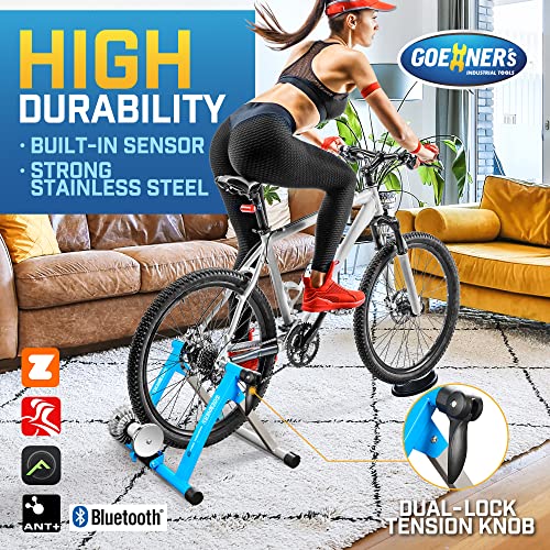 Smart Bike Trainer Stand, Progressive Fluid Resistance Trainer Fits Road And Mountain Bikes Indoor Cycling, Compatible With Zwift, Kinetic Fit, Trainer Road #TOP3