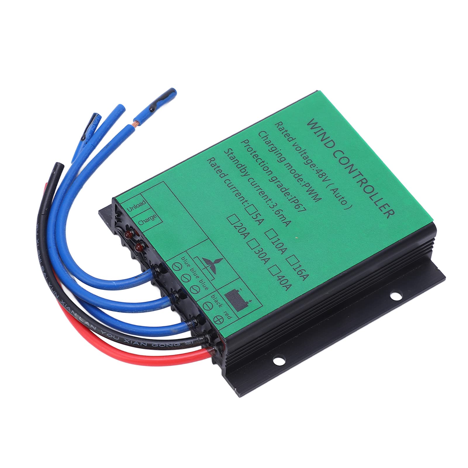 Wind Turbine Generator Regulator, 48V Efficient Wind Charge Controller, 1000W IP67 Protection, Aluminum Alloy Case, LED Indicator for Equipment (30A)-image-34