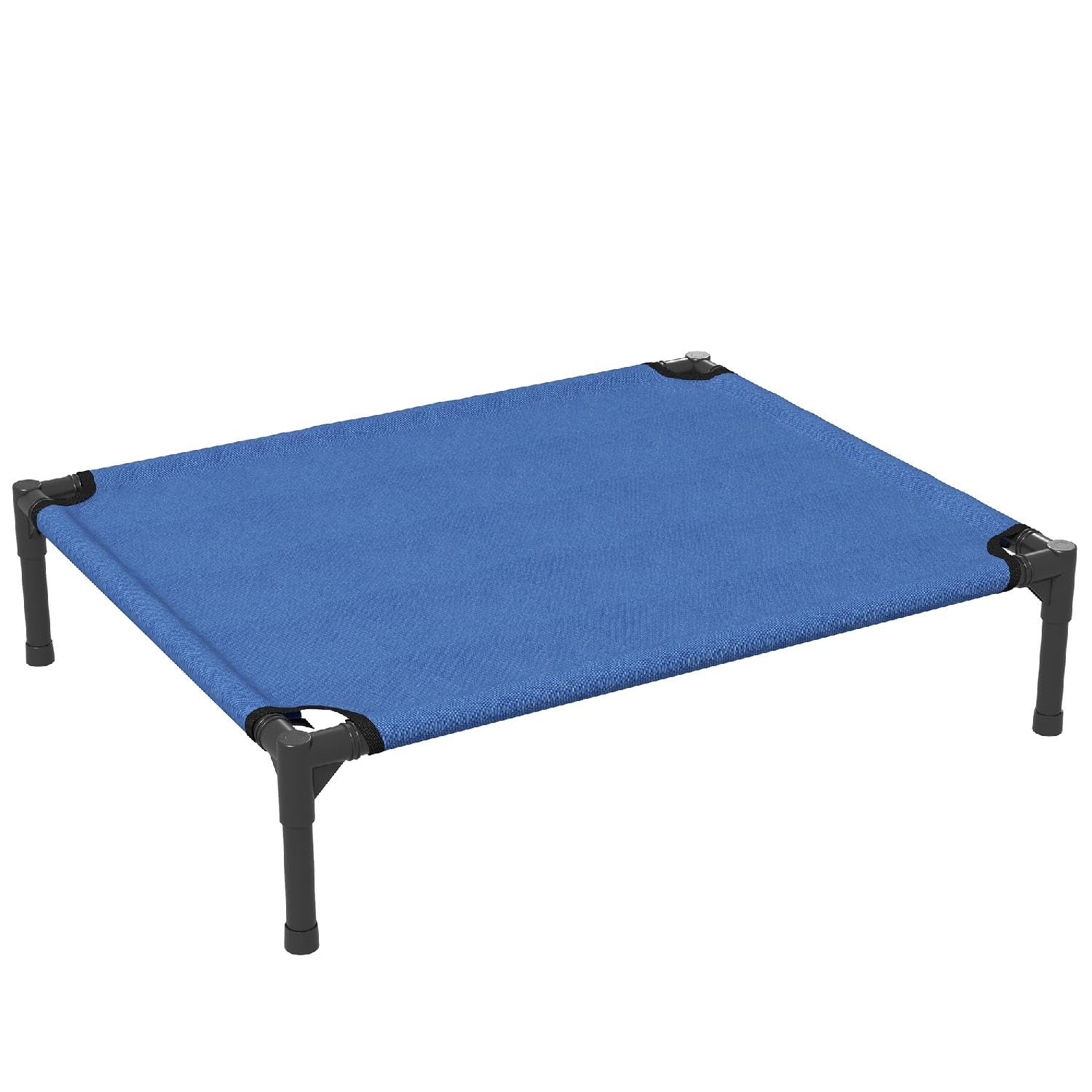 DecHome - Cuccia Lettino per Cani Rialzato Pieghevole per Interno ed Esterno in Metallo e Tessuto Oxford 76x61x18 cm Colore Blu