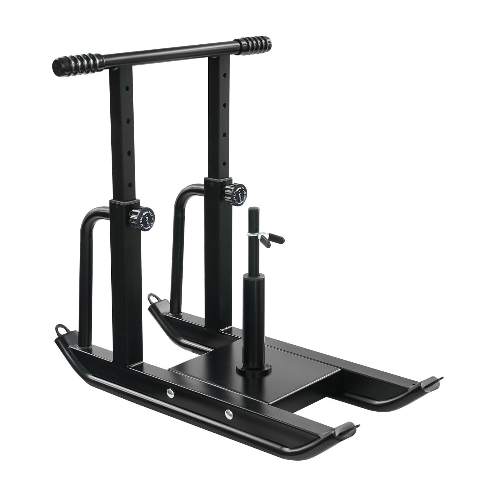 Trineo de fitness ajustable de acero con 5 niveles de altura, soporta hasta 200 kg, para entrenamiento de fuerza y velocidad, trineo de empuje y tracción con correas para el hombro