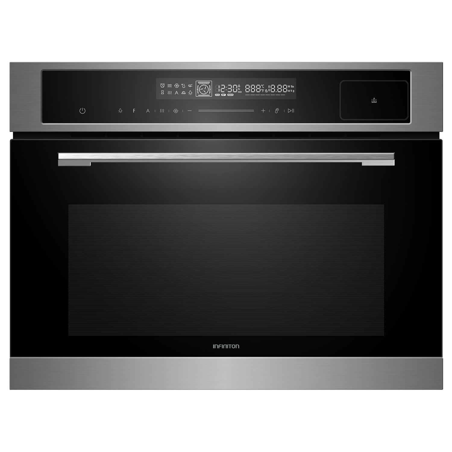 Infiniton Horno Combi Integrable de 40 L 160AY0, A, Display FULLTOUCH Design, Potencia Microondas 1700W, Potencia Horno 3000 W, Potencia Combinada 2550W, Puerta de doble acristalamiento