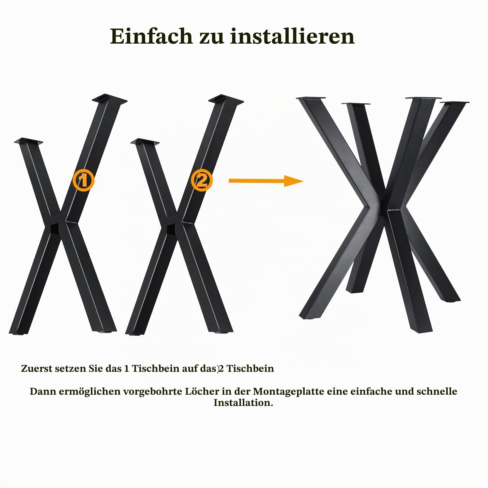 Homtone Schwerlast Metall Tischbeine, Schwarz, H71xW60cm Cross Shape | Industrielle Robuste DIY Spider Tischgestell für Runde & Quadratische Couchtisch und Esstische, Kreuzförmige