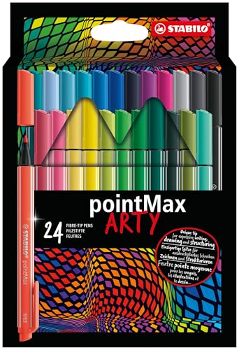 Image of STABILO Nylon Tip Writing Pen pointMax ARTY card wallet of 24 assorted colours