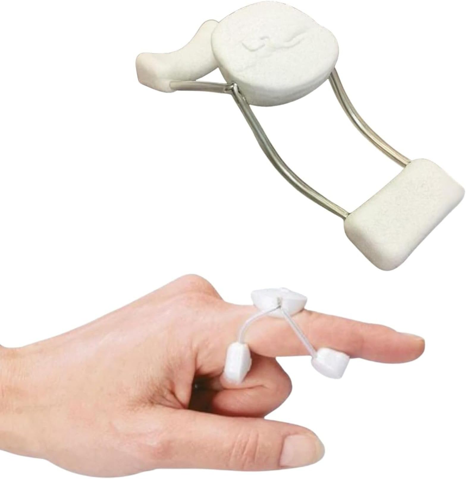 Rolyan Sof-Stretch Finger Extension Splint, X-Small, White, Finger Brace with Adjustable Fit, Latex-Free Finger Support for PIP Joint Extension, Boutonniere Deformity, Trigger Finger, and Edema