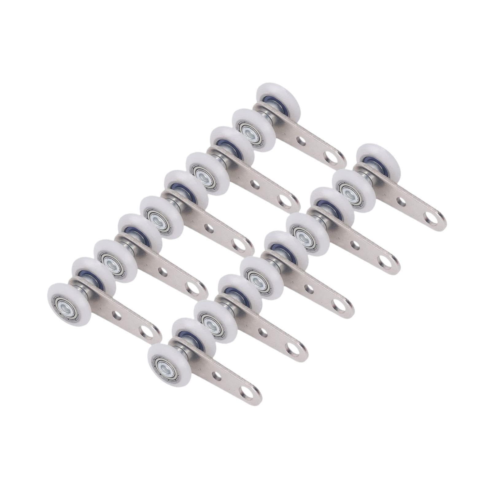 10Pcs 2 Wheel Trolley Assembly Rollers Track Roller Garage Pulley Hoist System Bearing Trolley Assembly for Window Cabinet