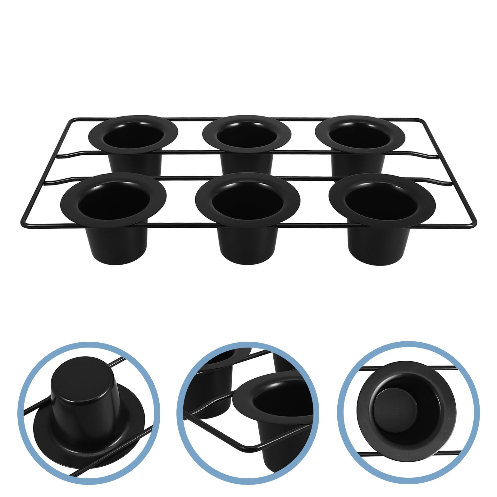 Tofficu Antihaft Beschichtete Muffinform aus Schwarzem Kohlenstoffstahl 6 Stück Popover Backform für Ofen Küche Robuste Tiefe Cupcake Backform für Hobbybäcker