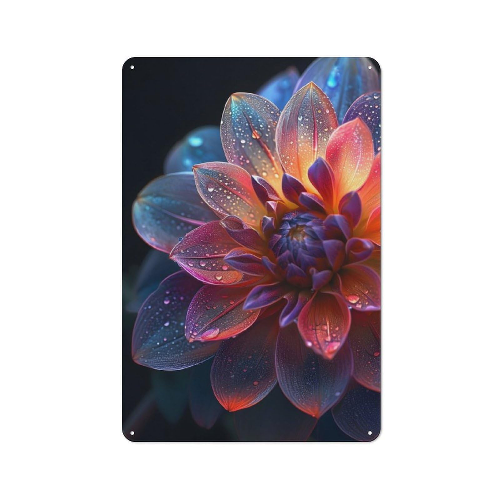 Junmoney Stuning Dahlia Flowers Retro Tin Sign 30X20cm Featuring For Bar Or Restaurant, For Metal Sign Collectors, For Garage And Workshop Walls