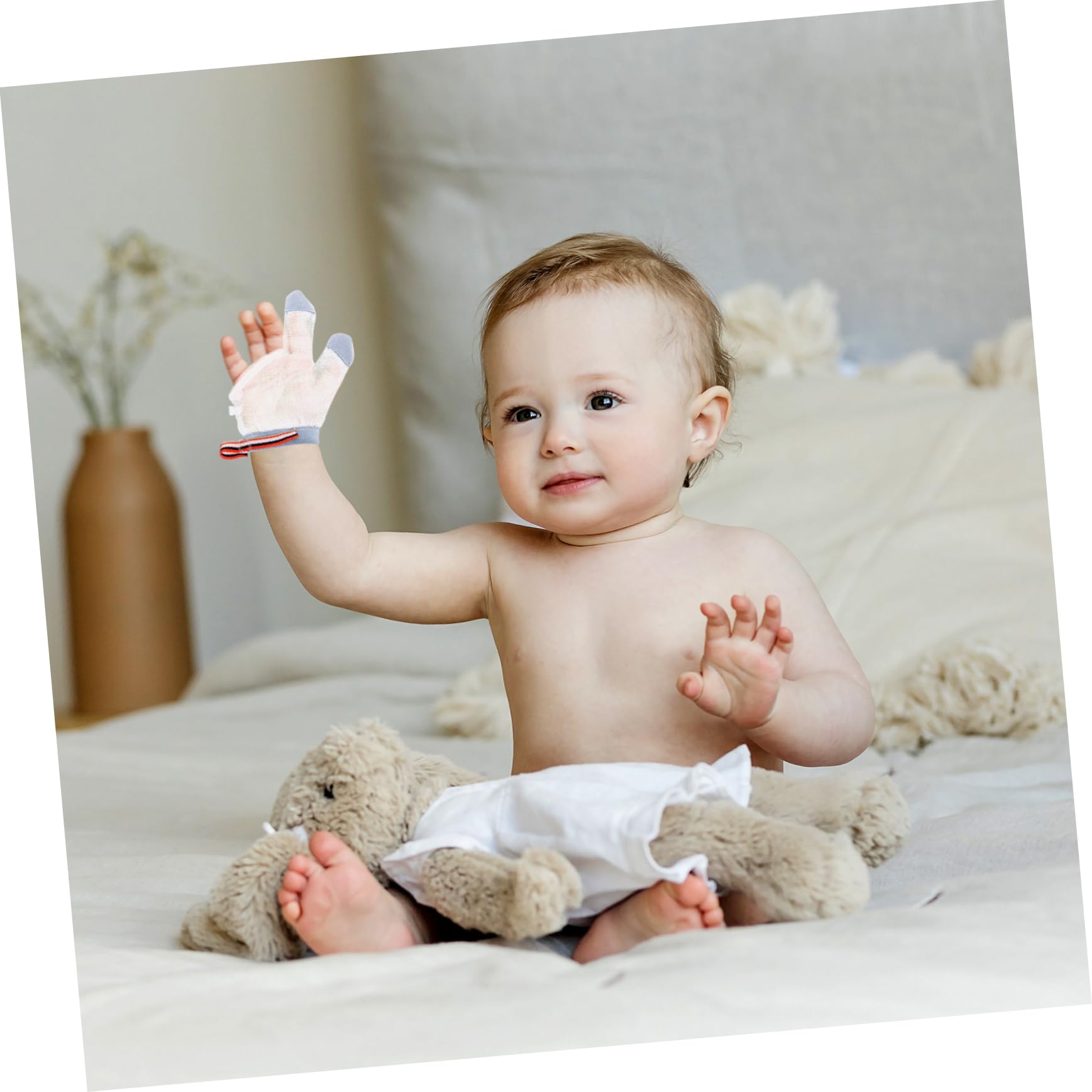 WRITWAA Infant Gloves Breathable Nylon Mittens Hand Mittens Deter Finger Sucking Boys and Girls Gloves