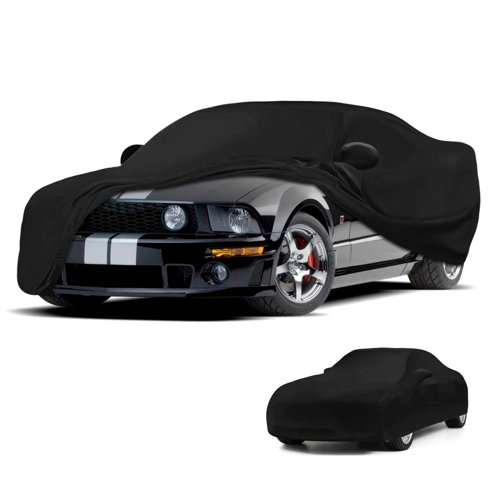 Housse de Voiture Interieur pour Ford Mustang 2005-2024, en Satin Doux, Extensible, Respirante, Protection Contre la Poussière, pour Garage Souterrain, Exposition de Voiture