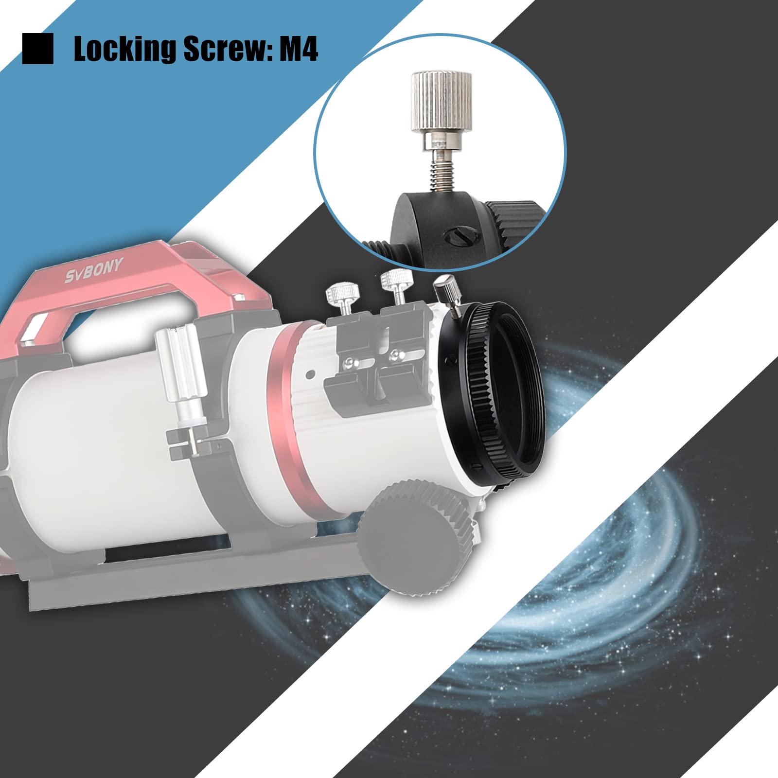 Svbony SV210 Regolatore dell'Angolo di Ripresa, Filettatura M63 CAA, Rotatore a 360 Gradi per Rotazione Visiva del Rifrattore SV550 80F6 APO