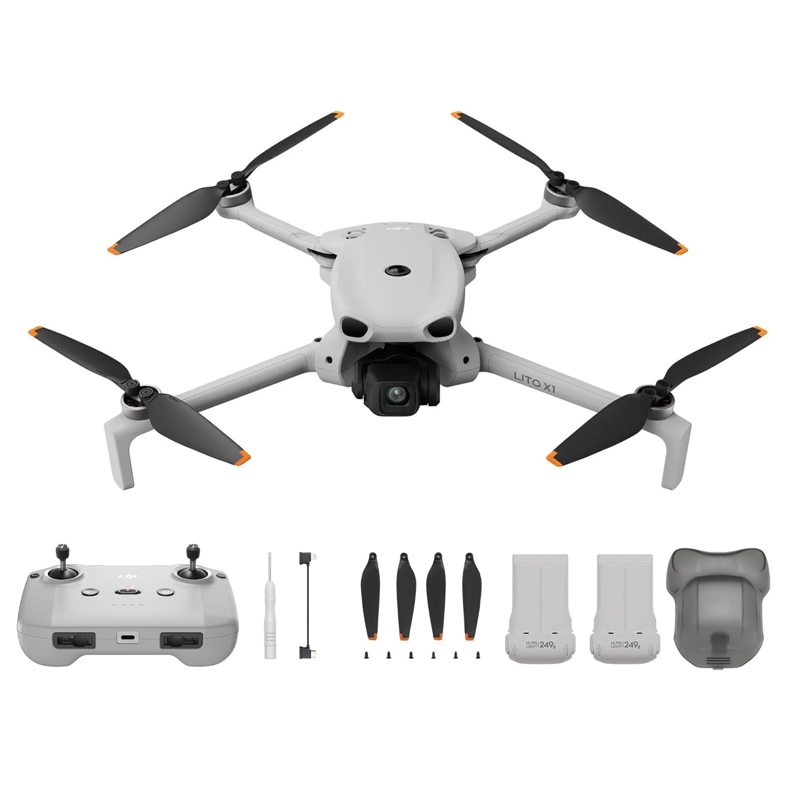 DJI Lito X1 Combo mit 2 Akkus Bundle mit Zubehör, 4K Kameradrohne, Hinderniserkennung, ActiveTrack, 1/1,3-Zoll-Sensor, Leicht, 15 km Videoübertragung, C0 (Drone Lito X1 Combo)