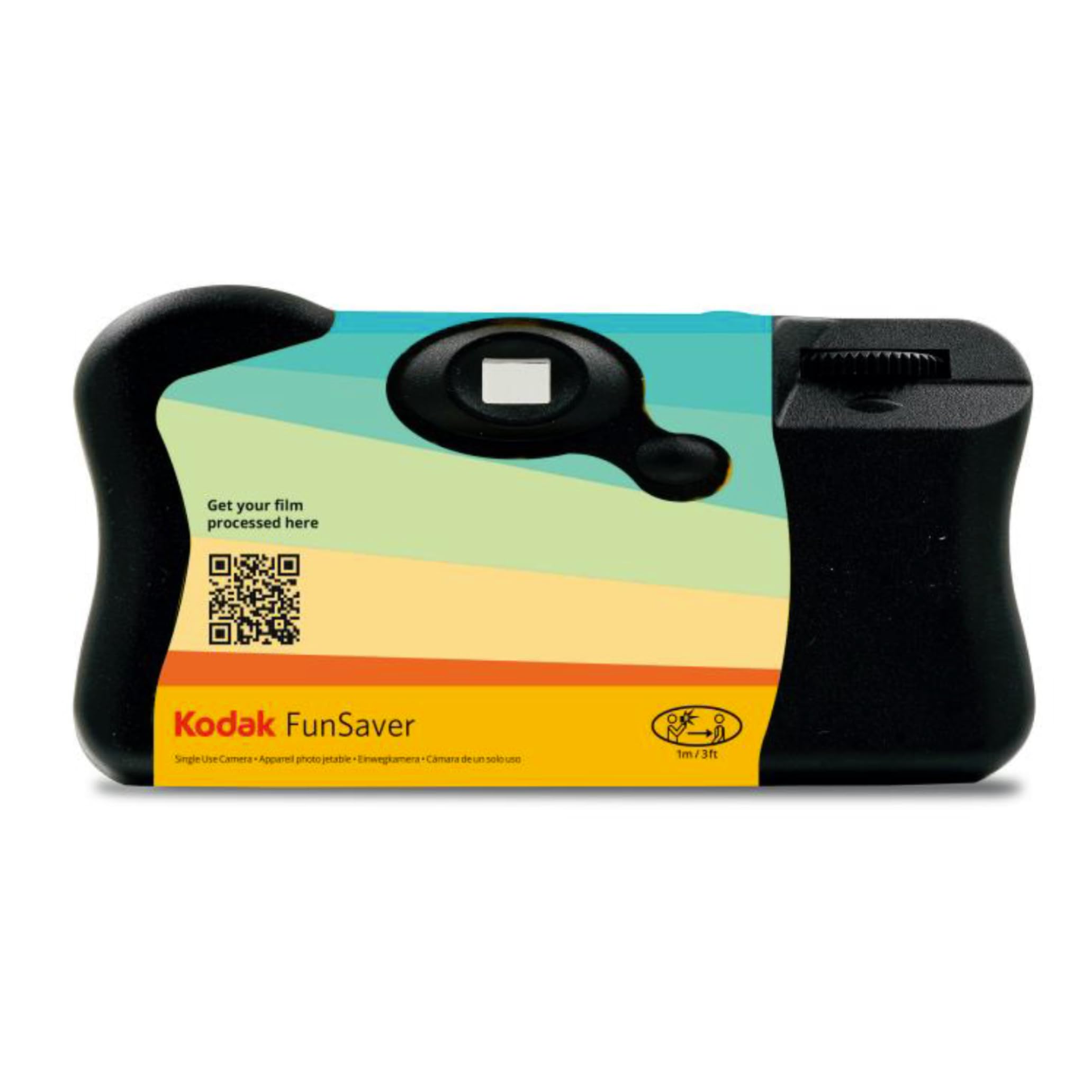 KODAK FunSaver 39 – jednorazowa kamera z wbudowaną lampą błyskową, 39 ekspozycji, kolorowa folia ISO 800 24 mm, idealna do spontanicznych zdjęć, podróży, wesel i niezapomnianych chwil