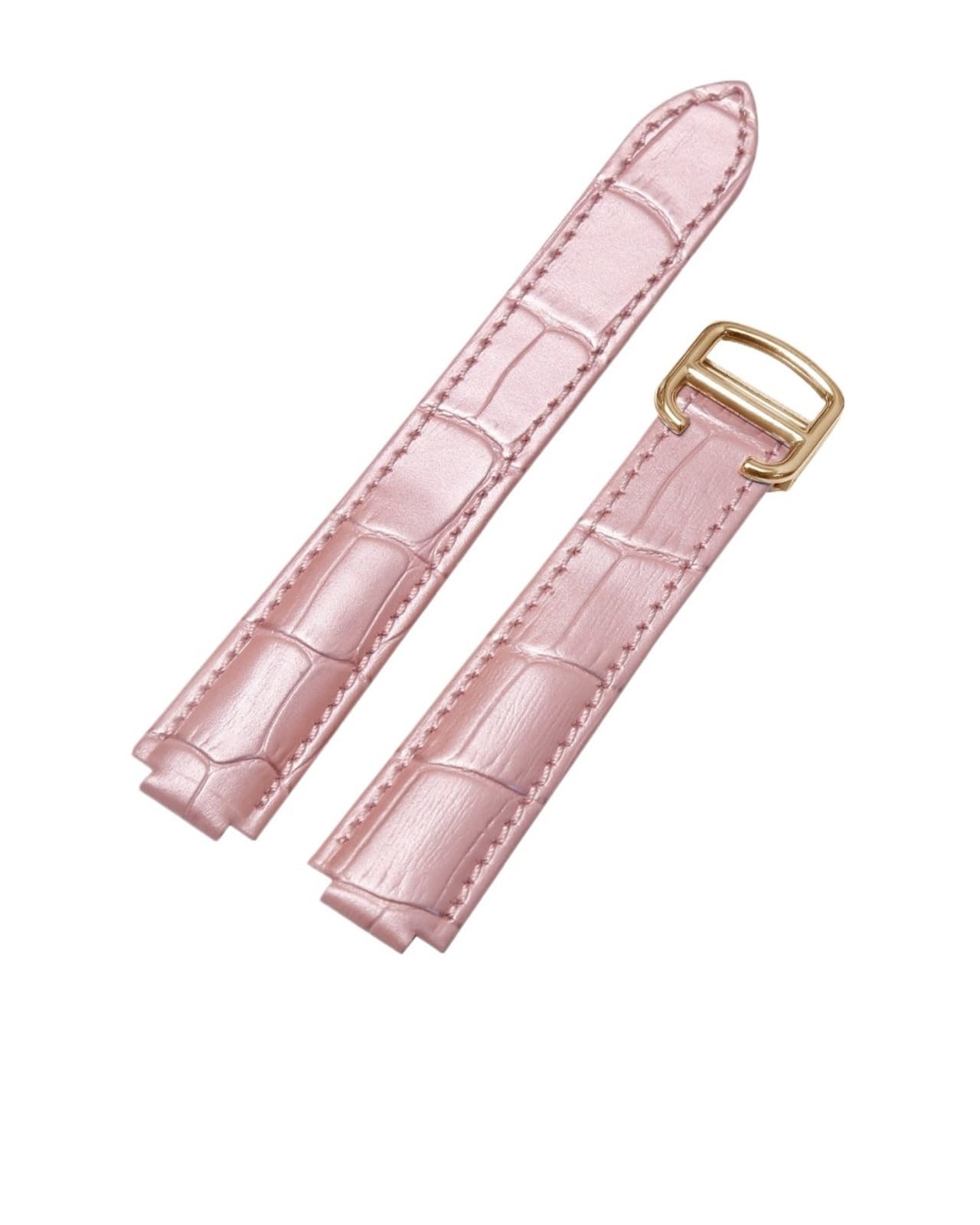 Cinturino in pelle for orologio. Compatibile con il bracciale Cartier Blue Balloon. Sostituisci il cinturino in pelle di mucca for donna da 16-9 mm, 18-11 mm, 20-12 mm, 22-14 mm.(Black-gold,8