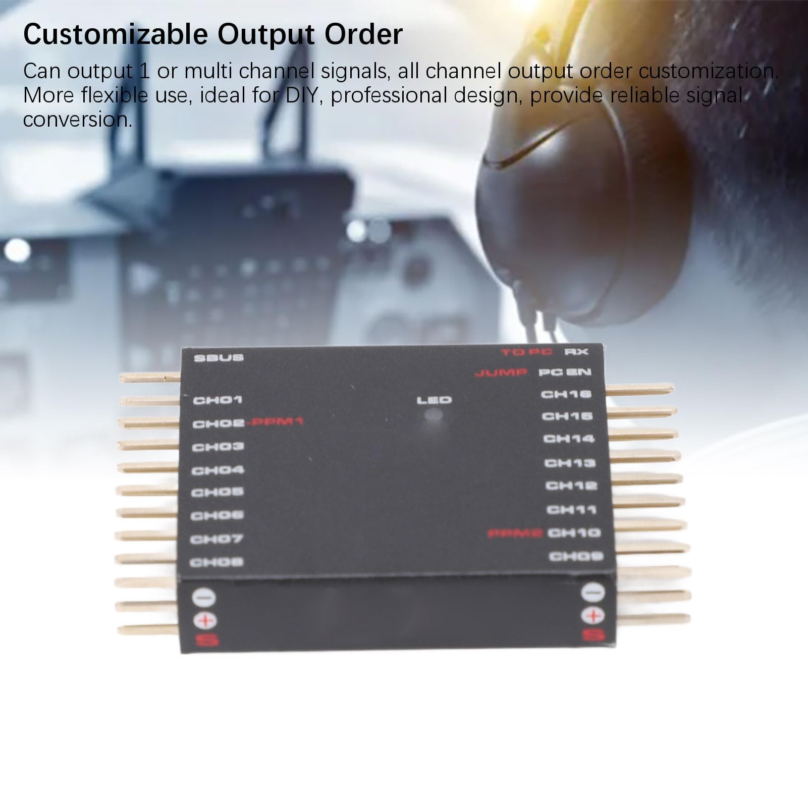 16 Channel PWM Converter Receiver Transverter for Futaba, Frsky, with SBUS to PWM PPM Decoder, support computer side settings