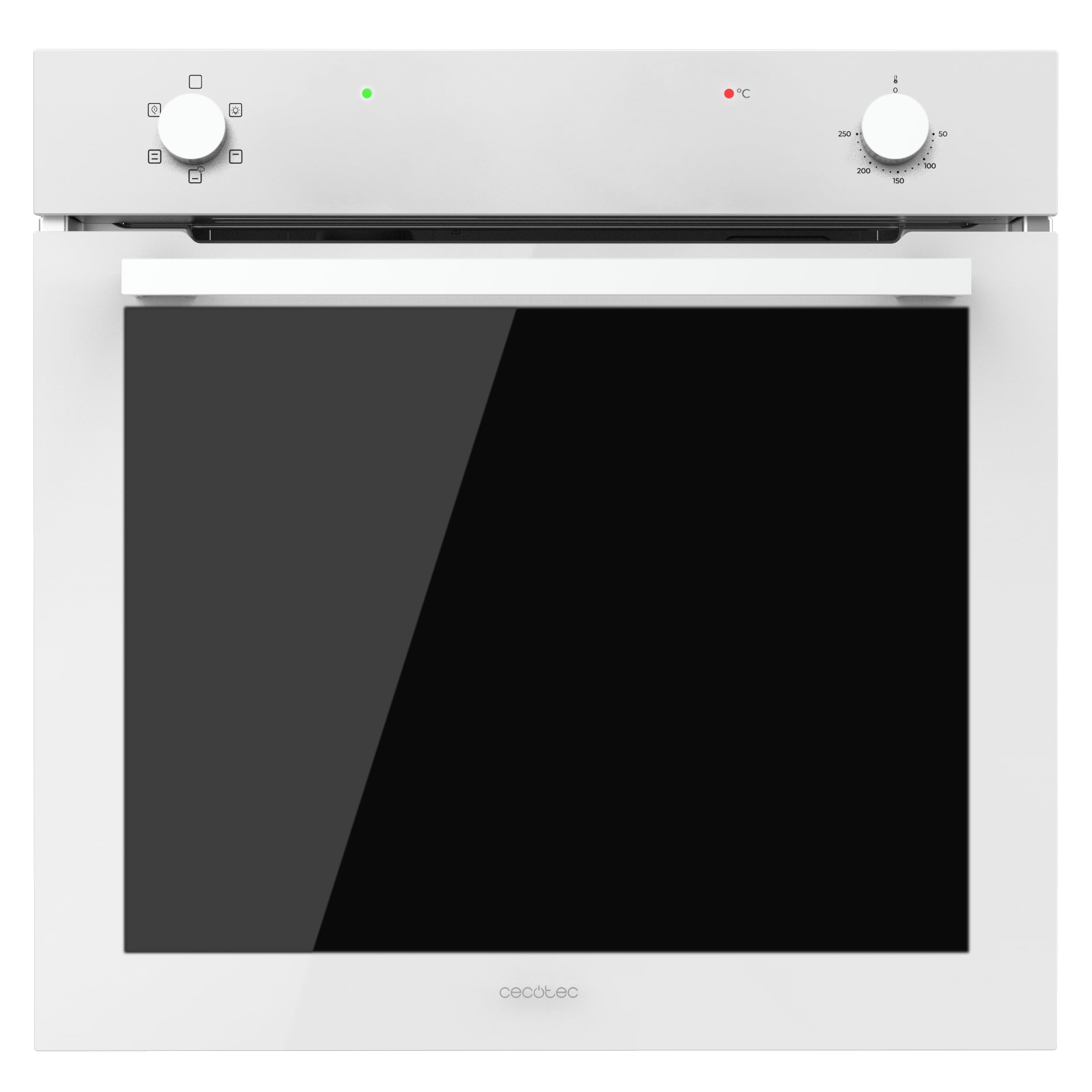 Cecotec Einbaubackofen Multifunktional Konventionell 80L Bolero Hexa C126400 Glass White. 2800W, 5 Funktionen, Niedriger Verbrauch, Innenbeleuchtung, Steam Assist, Steam EasyClean, Kalte Tür 2 Gläsern