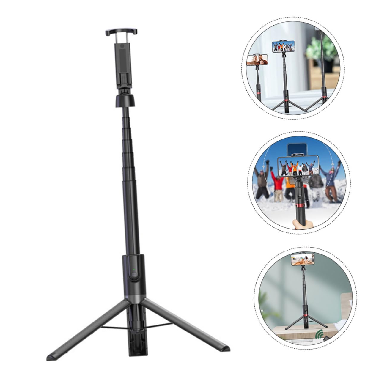 NUOBESTY Teléfono con Selfie Stick Soporte Móvil Flexible para Transmisiones Rotación Extraíble para Grabación de Videos y Videollamadas