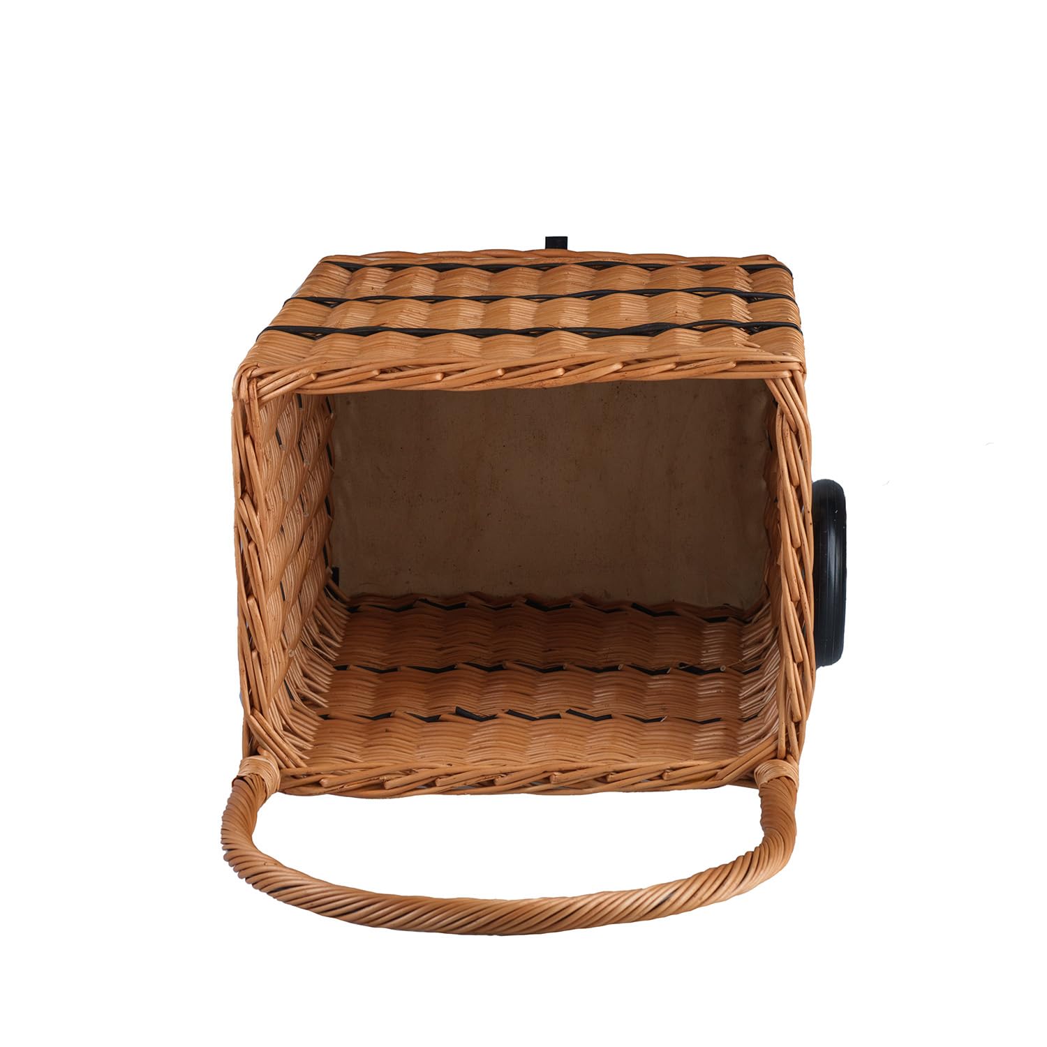 e-wicker24 - Cestino per Legna da ardere su Ruote, in Vimini, per Legna da ardere, Cestino per la Spesa Senza Inserto in Tessuto