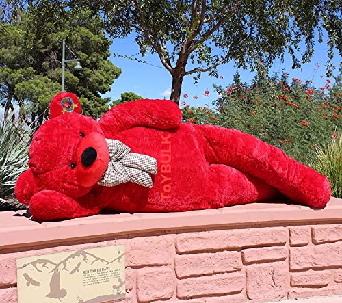 Image of 6-Foot Soft Toy - Big Stuffed Plush for Gift, Cuddly Toy for Birthday, Valentine or Anniversary, Perfect for Kids, Wife, Girlfriend, Husband (Red)
