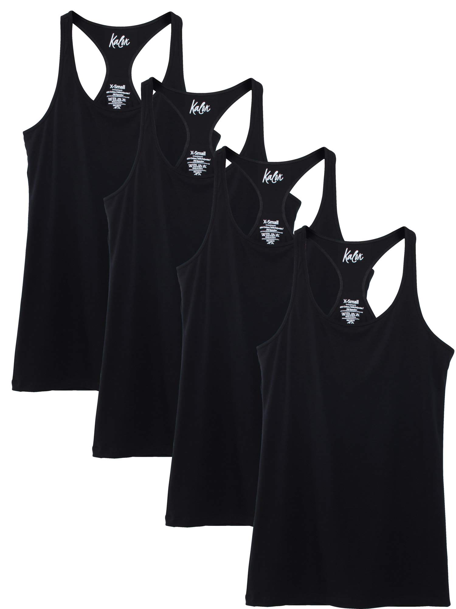 Kalon Women's 4-Pack Racerback Shelf Bra Camisole