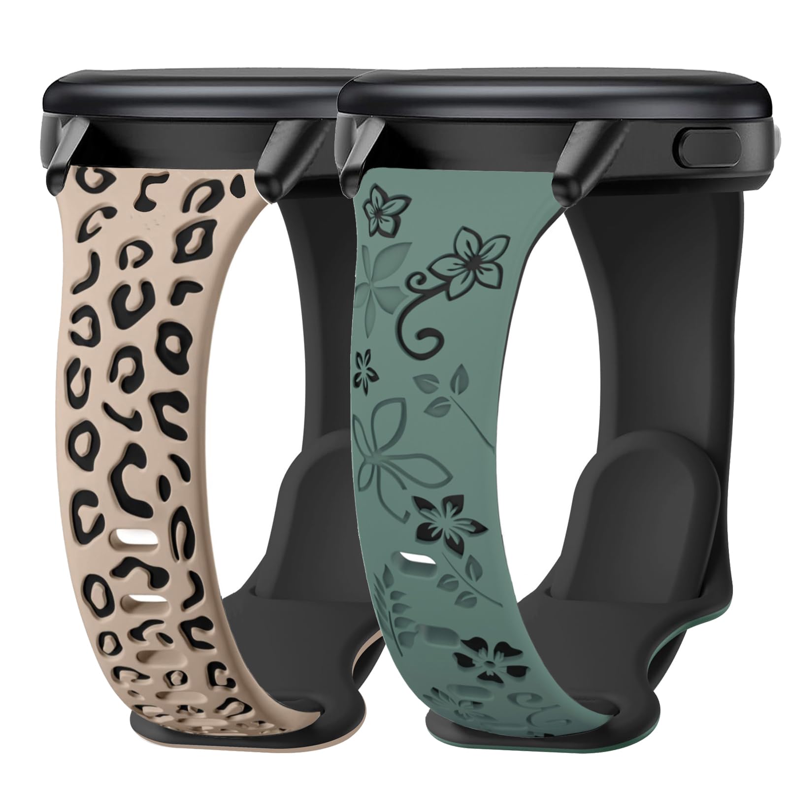 CUNUJIX Engraved Slim Silicone Watch Bands Compatible with 18mm Garmin Venu 3s/Vivoactive 4s/ Venu 2s/ Vivomove 3s /Forerunner 255S/265S, Thin Sport