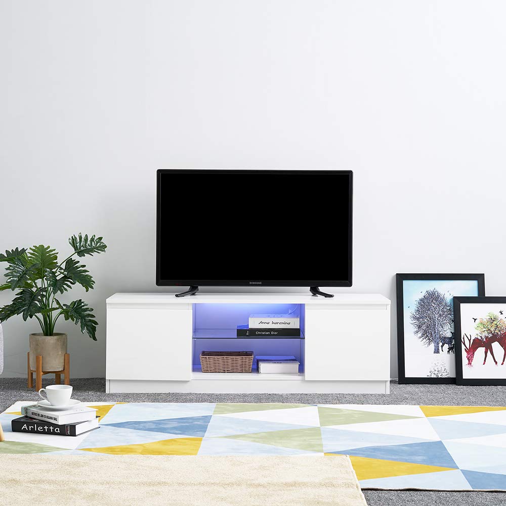 Buy Panana Modern 120cm TV Stand Unit with LED Lights High