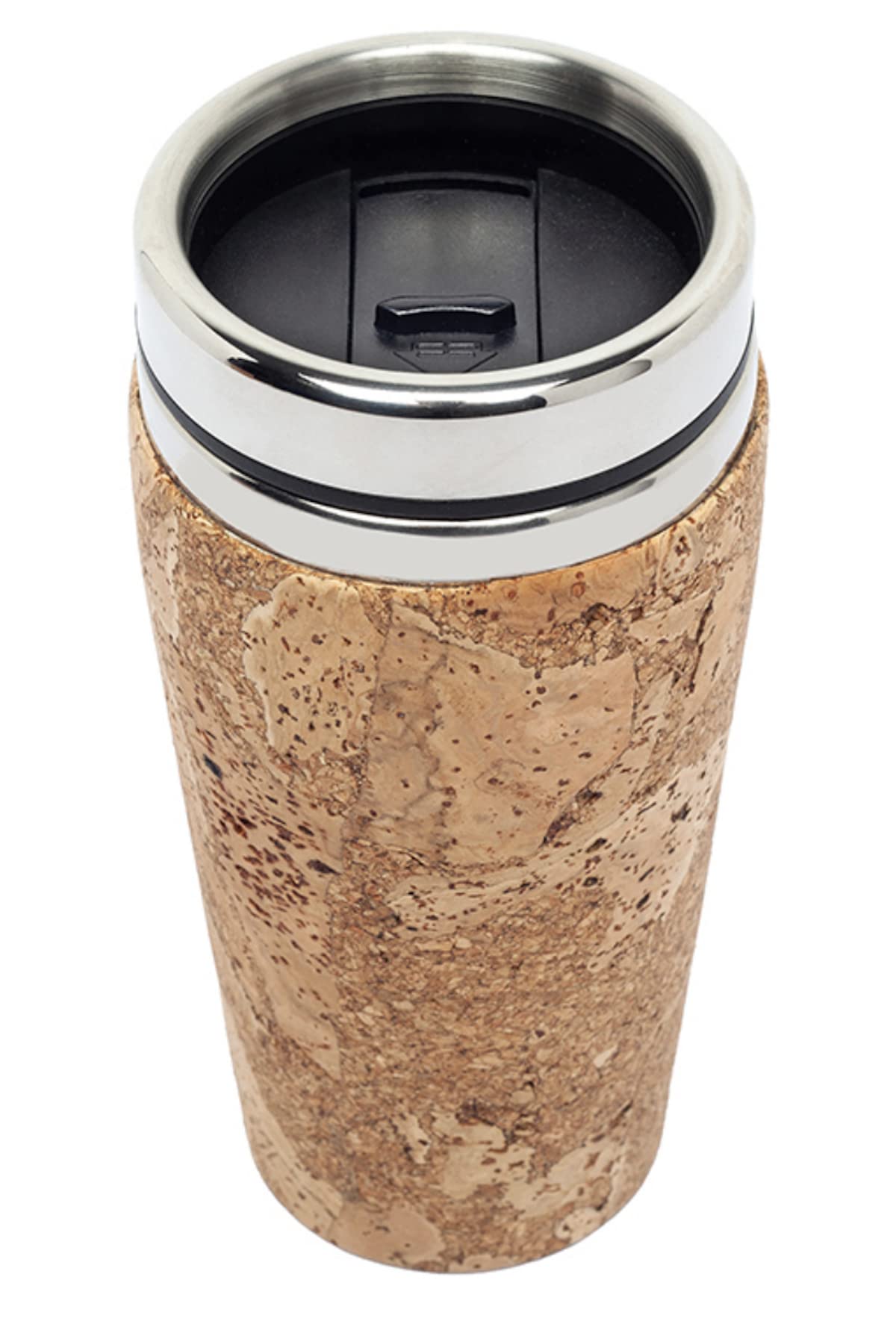 To Go Becher aus Edelstahl mit Kork-Mantel | Thermo-Becher für Coffee to go | 450ml | Kaffee zum Mitnehmen