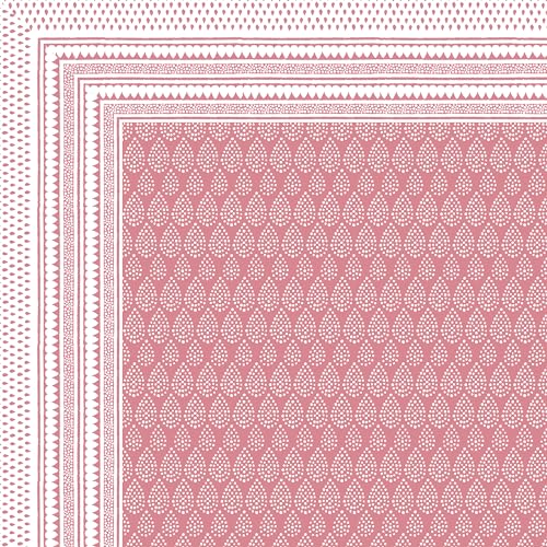 Image of BLOCKS OF INDIA Hand Block Printed 200 TC Cotton Super King Size Bedsheet (Pink DOT)