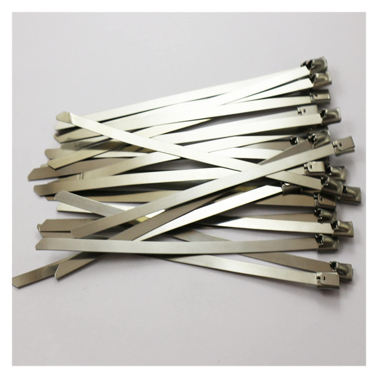25 pz 4.6x100/150/200/260/300/350/400 A 700mm Fascette in Acciaio Inossidabile con Chiusura in Metallo Zip-Scarico Avvolgimento Rivestito (Colore : Argento, Dimensioni : 25pz 4.6X600) (Argento 25pz