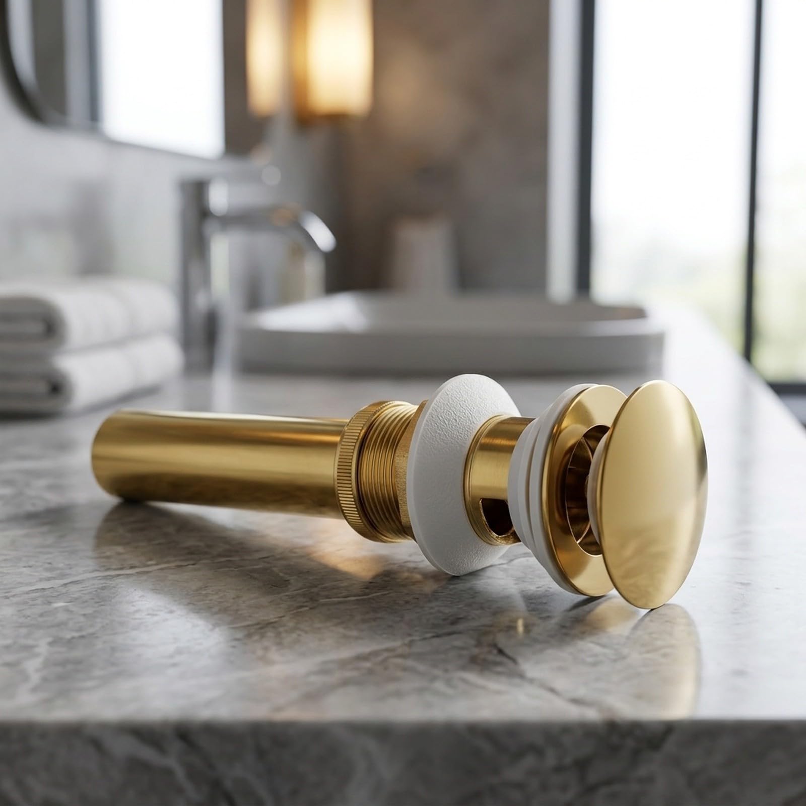Conjunto de drenaje de baño dorado de cobre antiolor (juego de dos piezas)