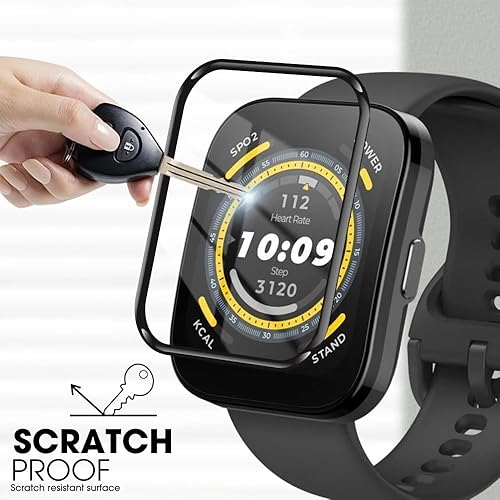 Miniatura 4 de Protector de pantalla de borde curvado 3D de 3 piezas compatible con Amazfit GTR 3 Smart Watch, película protectora de TPU transparente HD suave