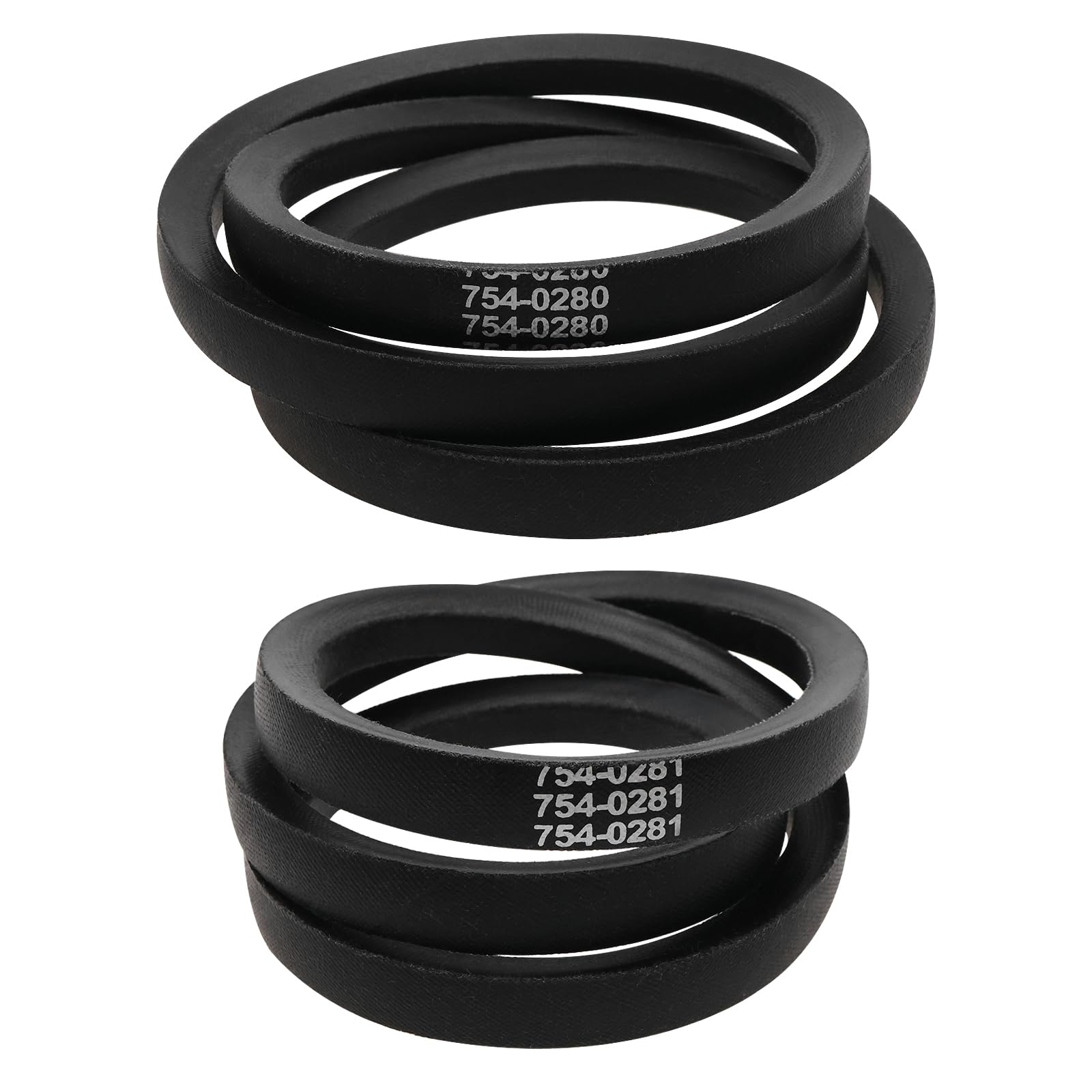 OTOTEC 2 cinghie trapezoidali per tosaerba compatibili con MTD compatibile con Mastercut OE 754-0280 754-0280A 754-0281 754-0281A, circonferenza 134,2 mm, 108,7 mm, larghezza 16,1 mm, nero
