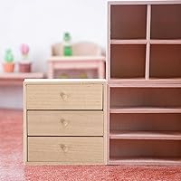 Vista 4 de Toyvian Gabinete de madera en miniatura 1/12 Escala Muebles de casa de muñecas Estilo rústico Mini estantería de madera