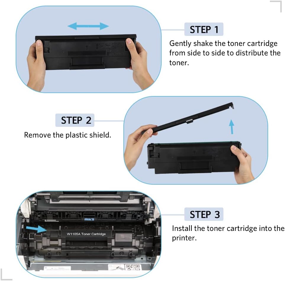 MxVol 105A W1105A Black Toner Cartridge Replacement for HP 105A 105 W1105A use for HP MFP 135A 135W 135FNW 135AG137FNW 137FWG 107A 107W 107R Printer Ink (1-Pack)