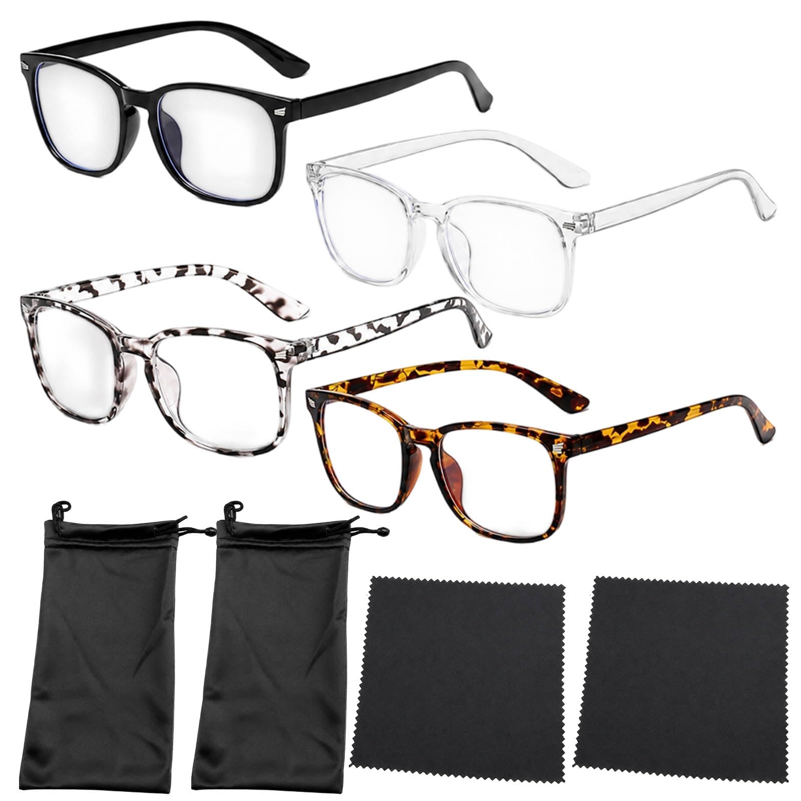 XLTXWD 8PCS Fashion Glasses, Square Glasses, Fake Glasses