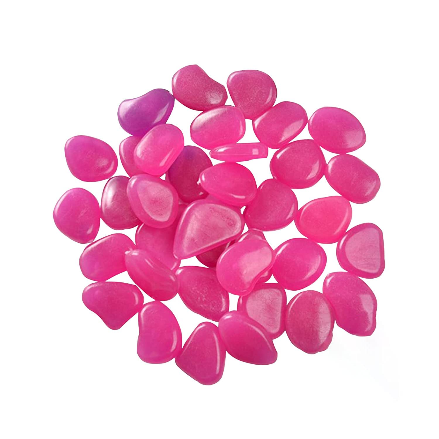 MacroHu 100 Piezas Piedras Decorativas Piedras Luminosas Jardin Piedras Acuarios Grava de Resina Decorativa Fluorescentes Piedras Piedras para Decoración Pasillos Piedras Macetas- Violeta Oscuro