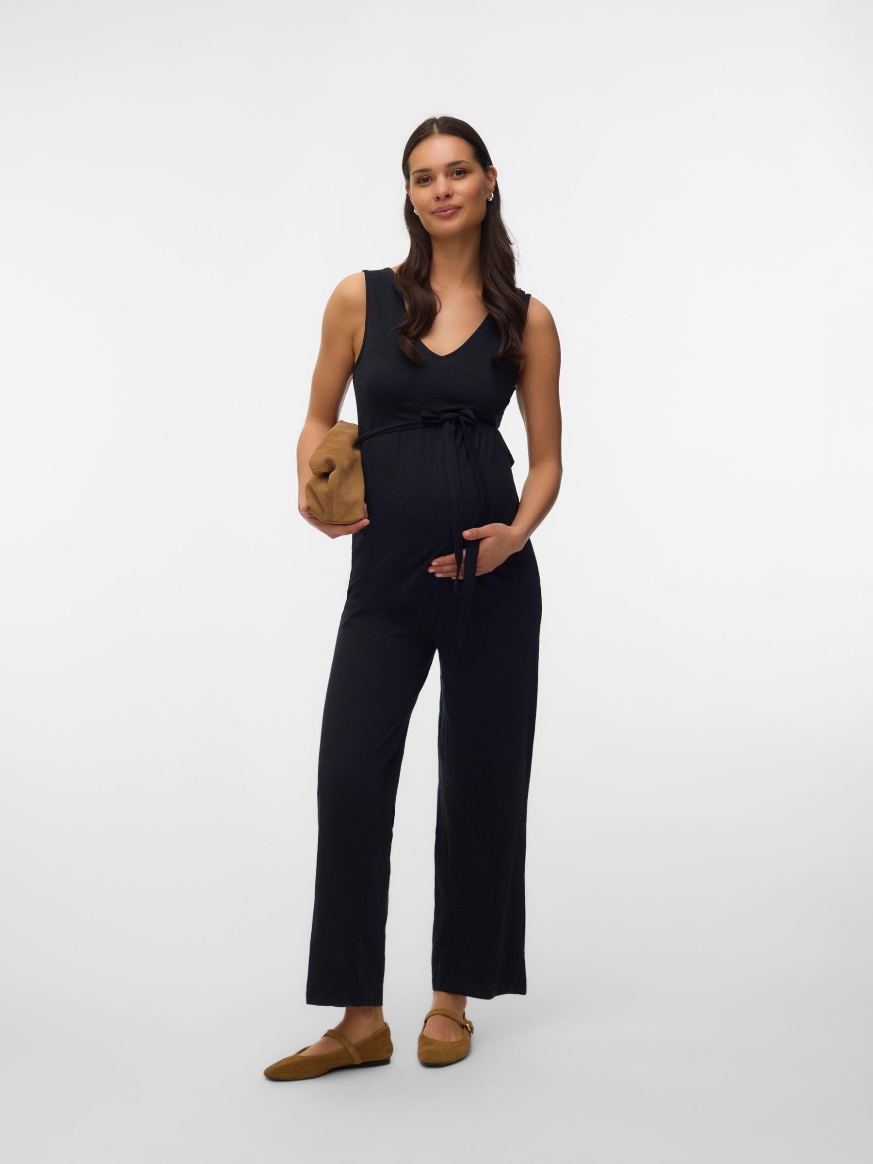 Mamalicious Mlivy Sl Jrs V-neck Jumpsuit Noos Mlivy Sl Jrs Noos - Tuta con scollo a V Donna (Pacco da 1)
