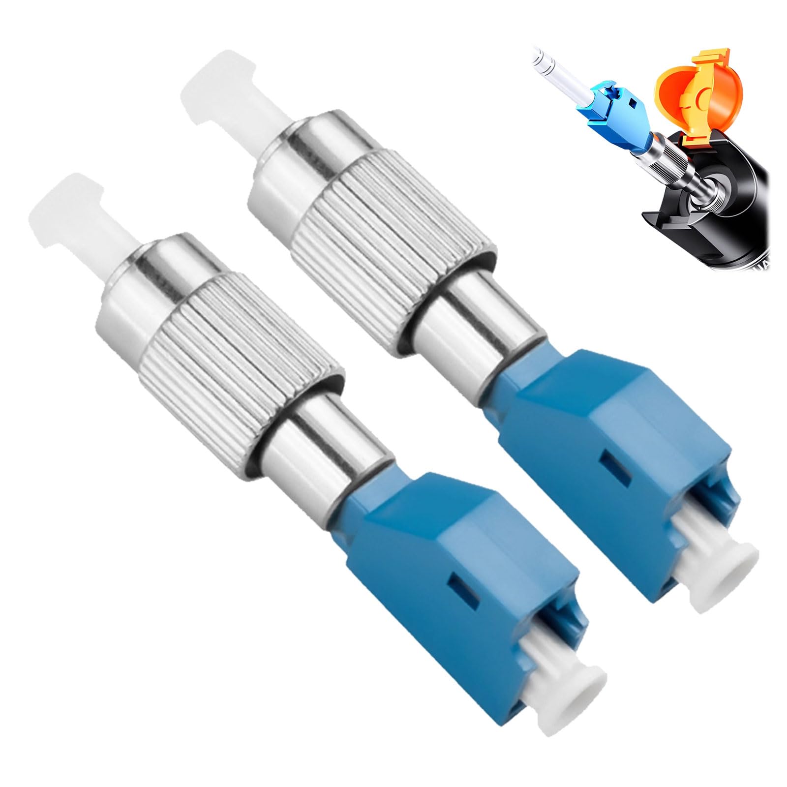 2 Piezas Adaptador Híbrido Fibra Óptica LC Hembra a FC Macho Conectores Modo Único para Medidores de Potencia Telecomunicaciones