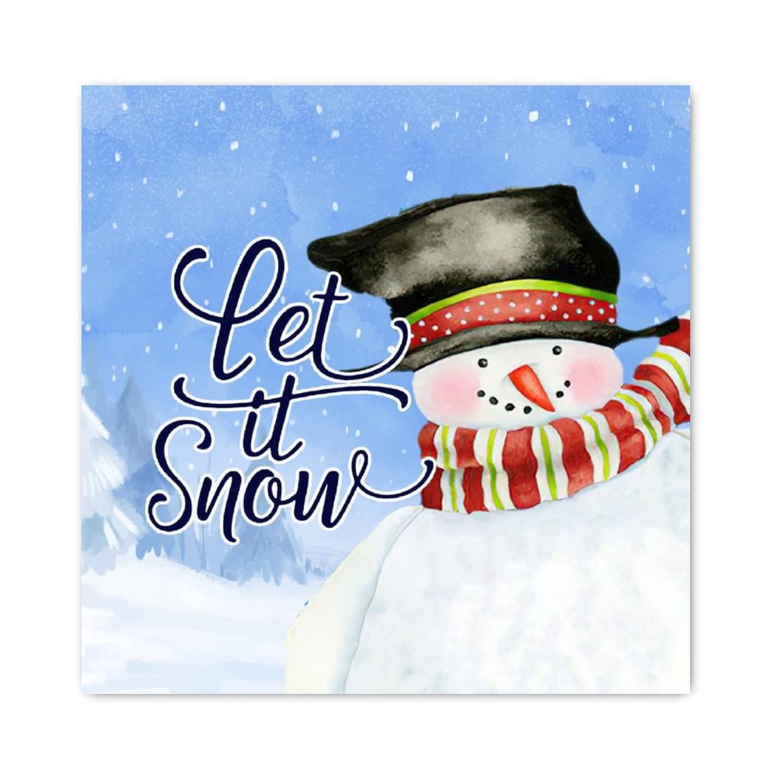 Panneau en bois de Noël Let It Snow 40cm décor vintage pour salon