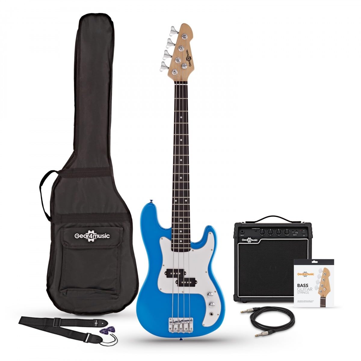 Basso LA 3/4 con Amplificatore 15 W, Blu